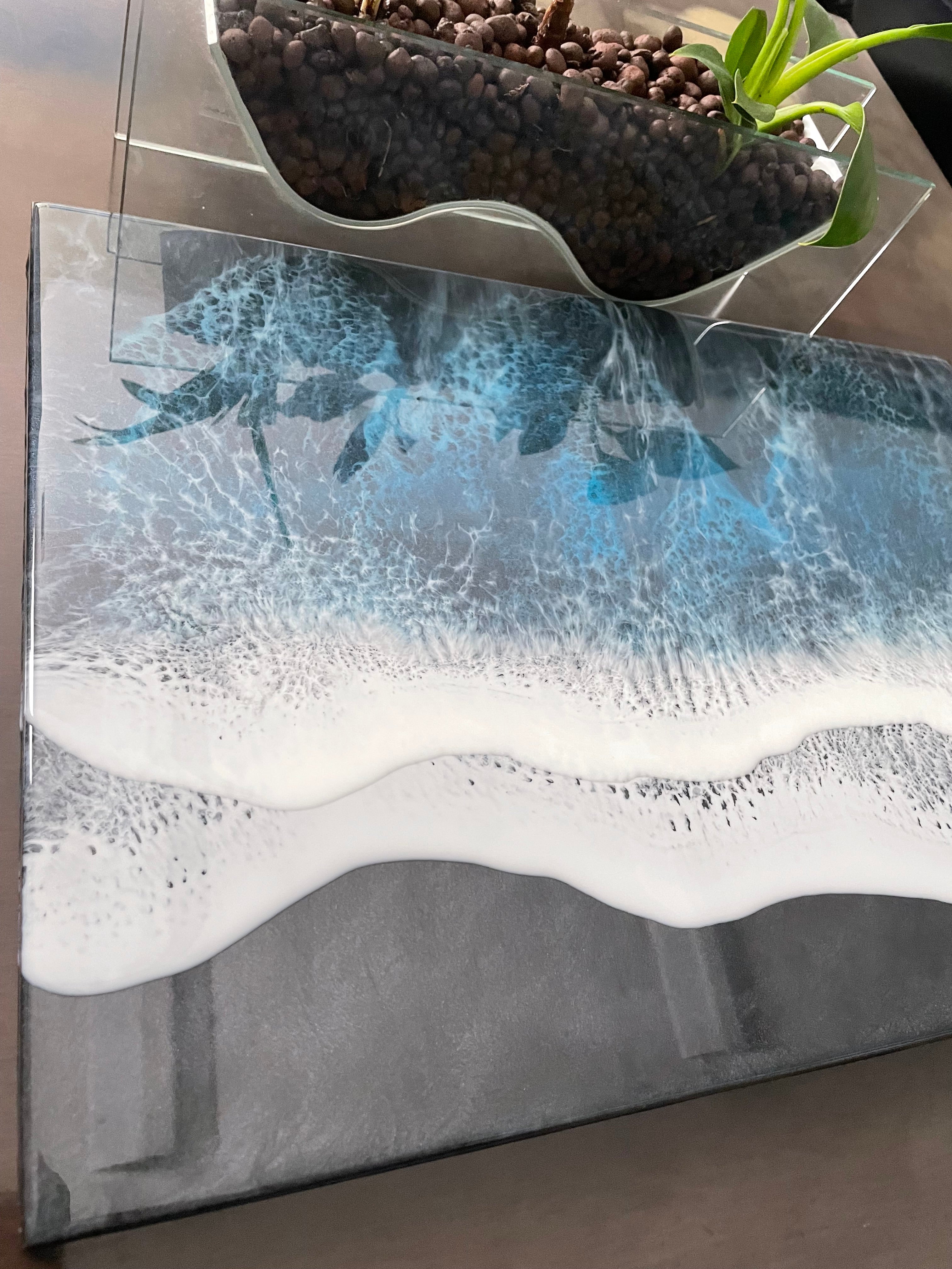 A3 レジンアート【Black Waves】A3   S-01