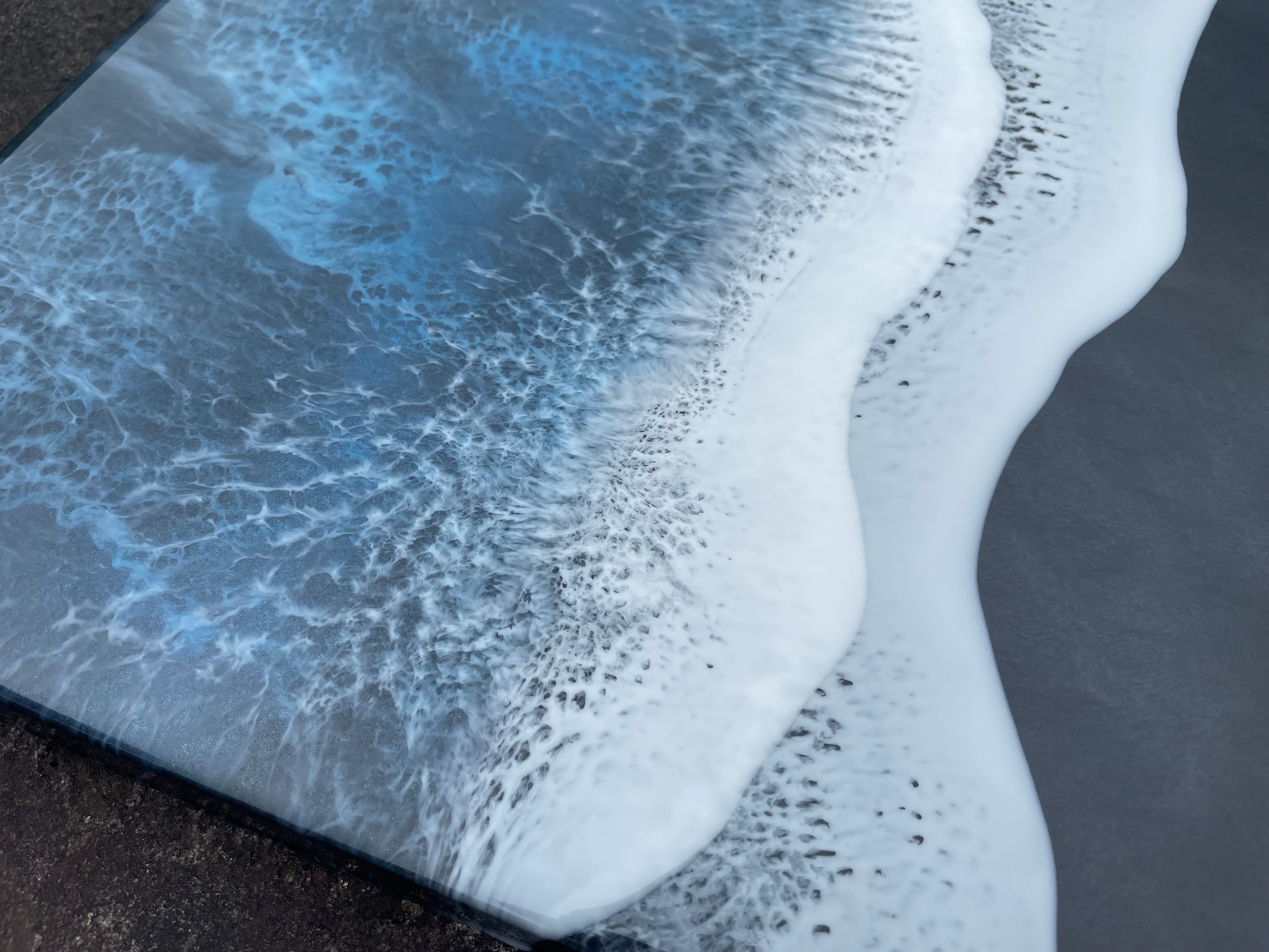 A3 レジンアート【Black Waves】A3   S-01