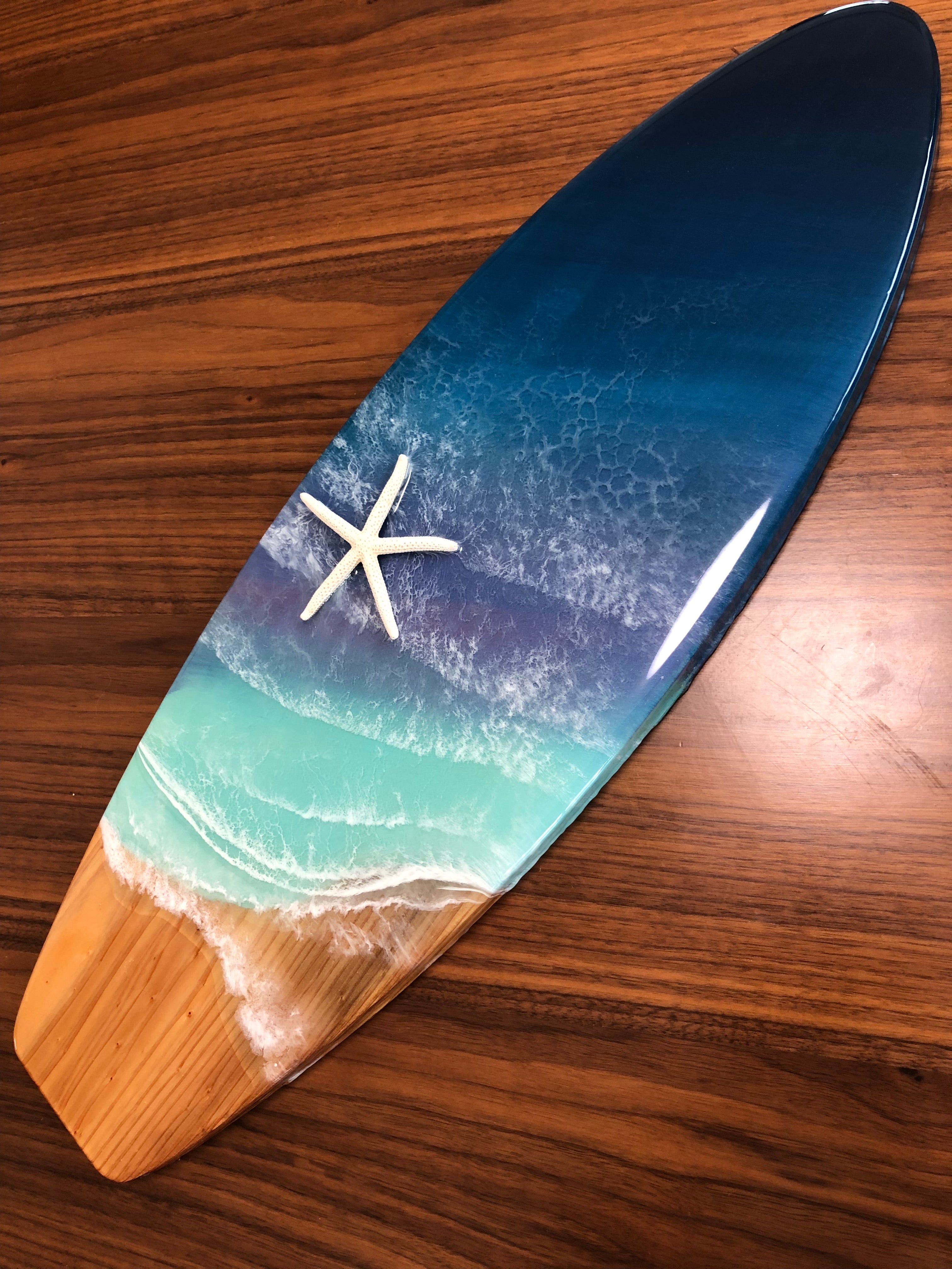 サーフボード (58.5cm) S8 木製 レジンアート – 日本沖縄レジン 