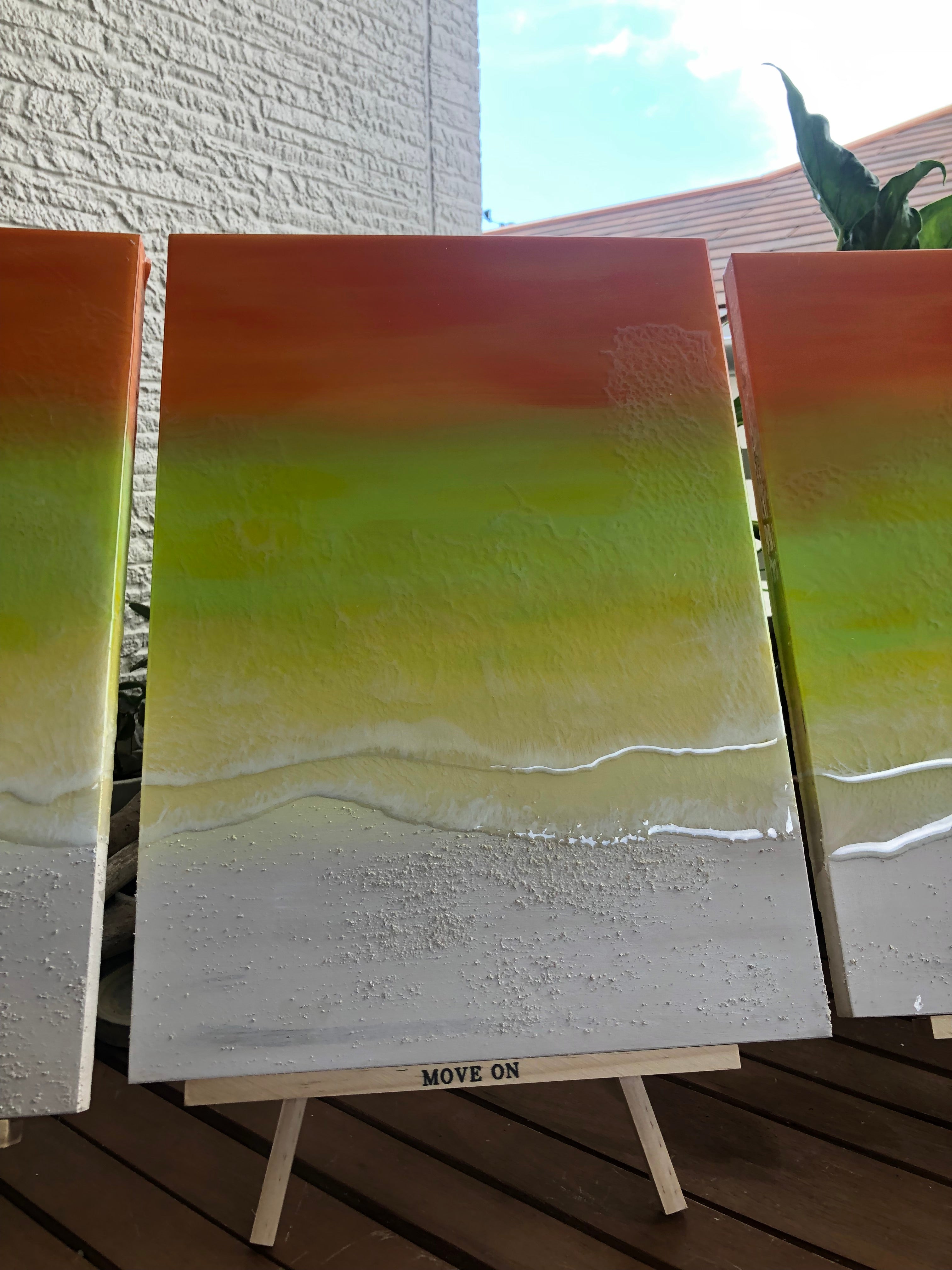 A3 レジンアート【Sunrise Waves】A3 ３枚１セット　　A3×3-02