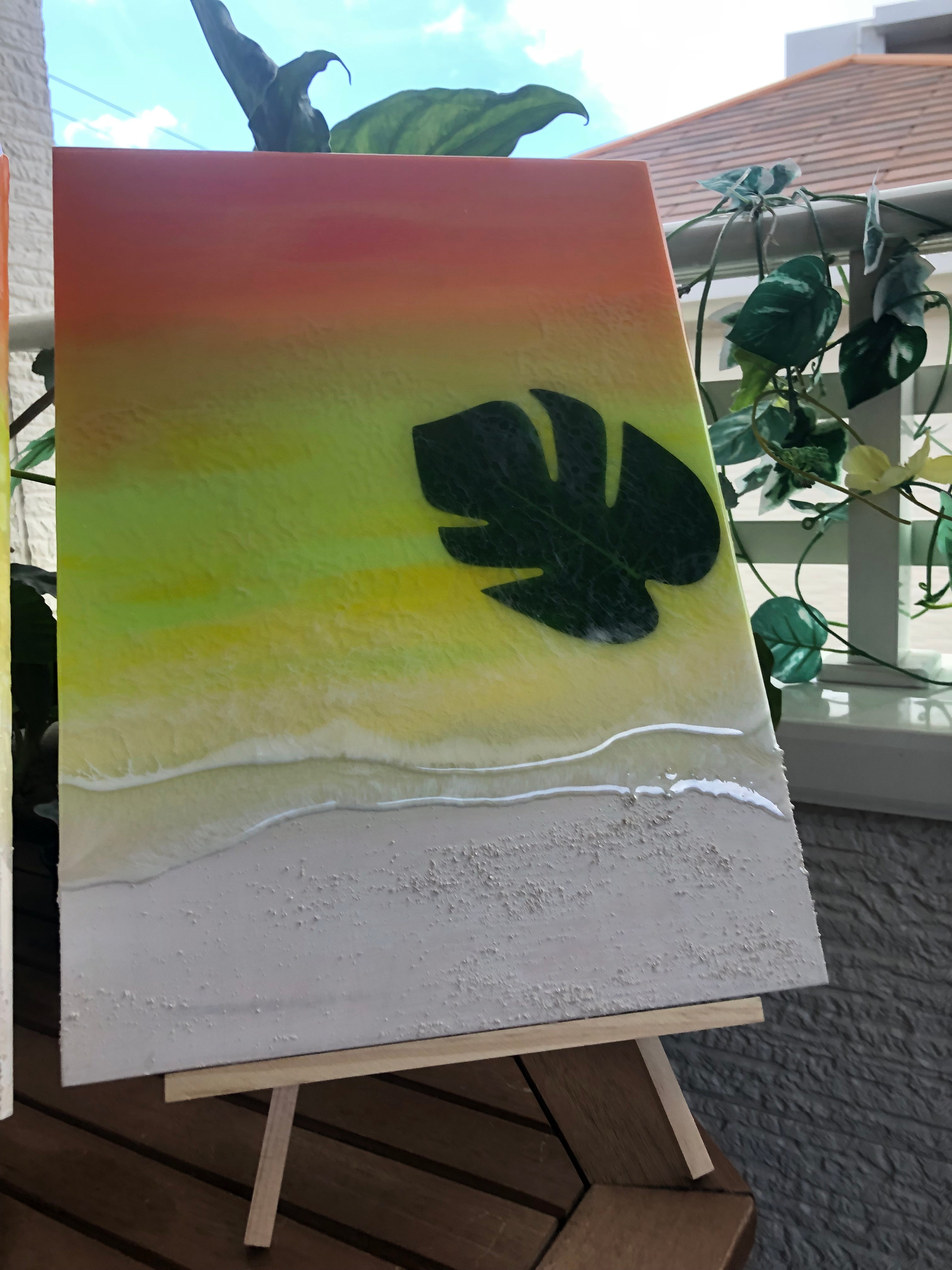 A3 レジンアート【Sunrise Waves】A3 ３枚１セット　　A3×3-02